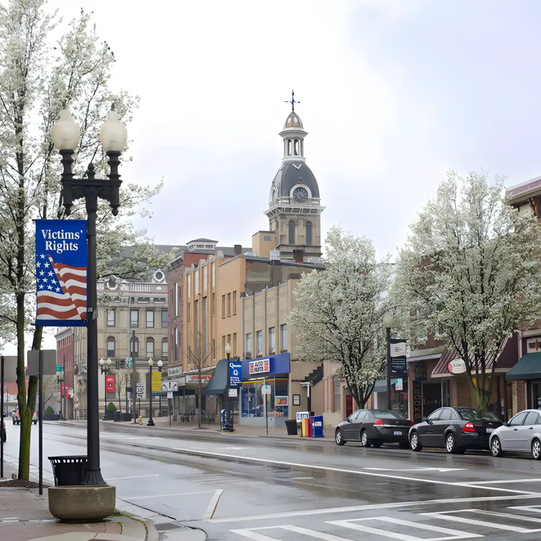 A downtown street in Wayne County